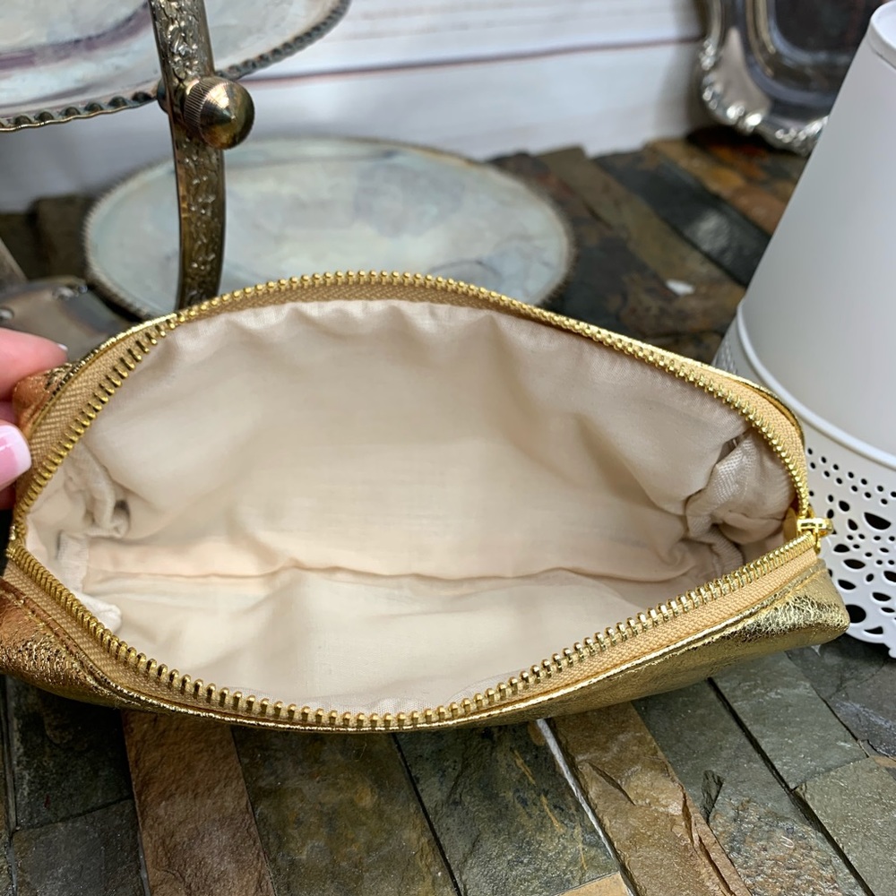 Hallmark Gold Zippered Mini Pouch or Makeup Bag - Picture 5 of 8